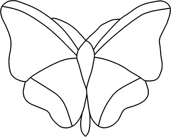 Раскраска контура бабочки для вырезания (бабочки)