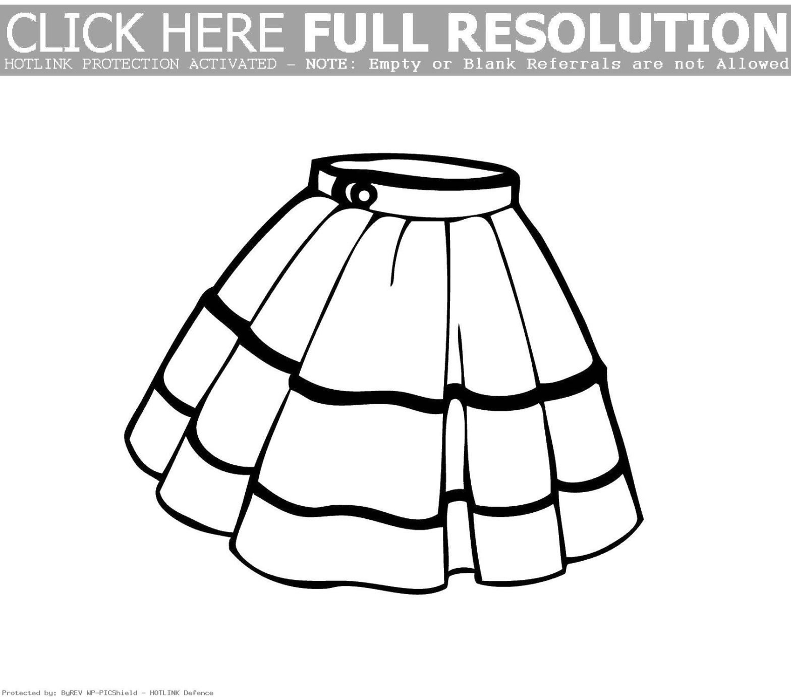 Раскраска Платья юбка, платье для девочек (Платья, юбка, платье)