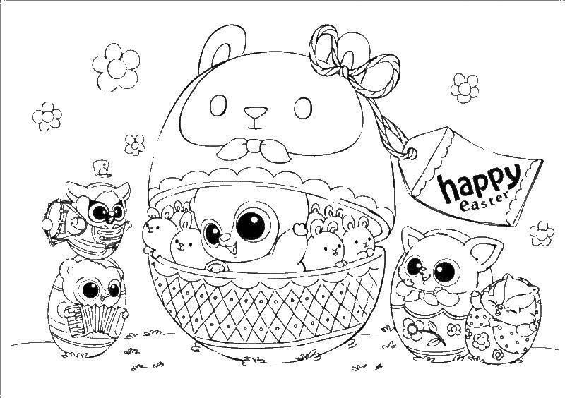Раскраска Юху и его друзья Юху, Яйца (Юху, Яйца)