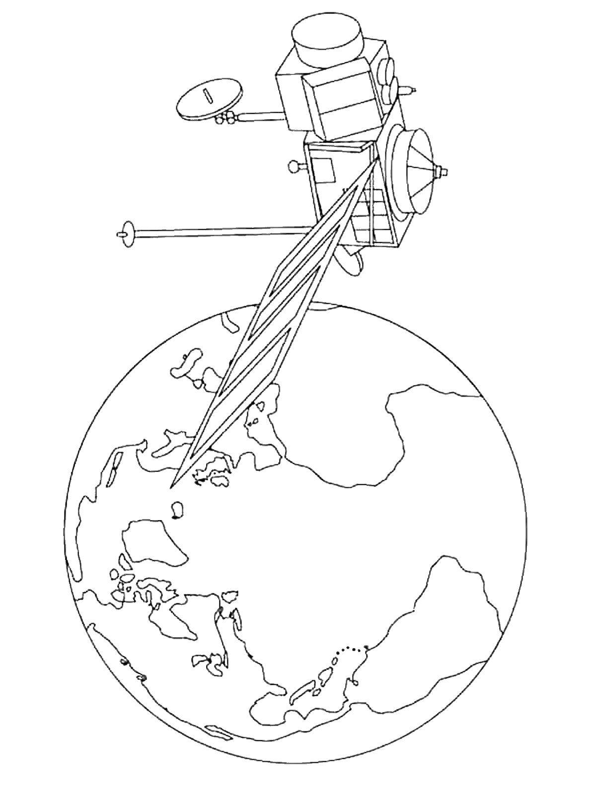 Раскраска космос, планета, ракета, Гагарин (День, космонавтики, Гагарин, спутник)