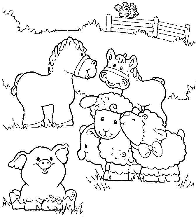 Раскраски животных с фермы для детей (ферма)