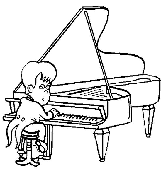 Раскраска Пианино для детей (Пианино)