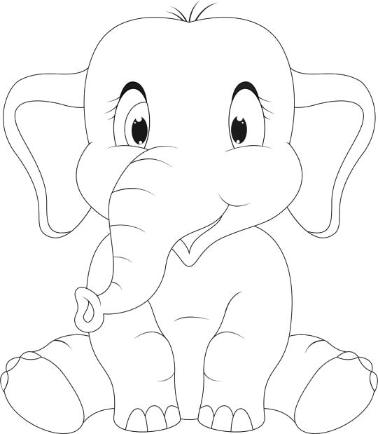 Раскраска слона для детей (слон)
