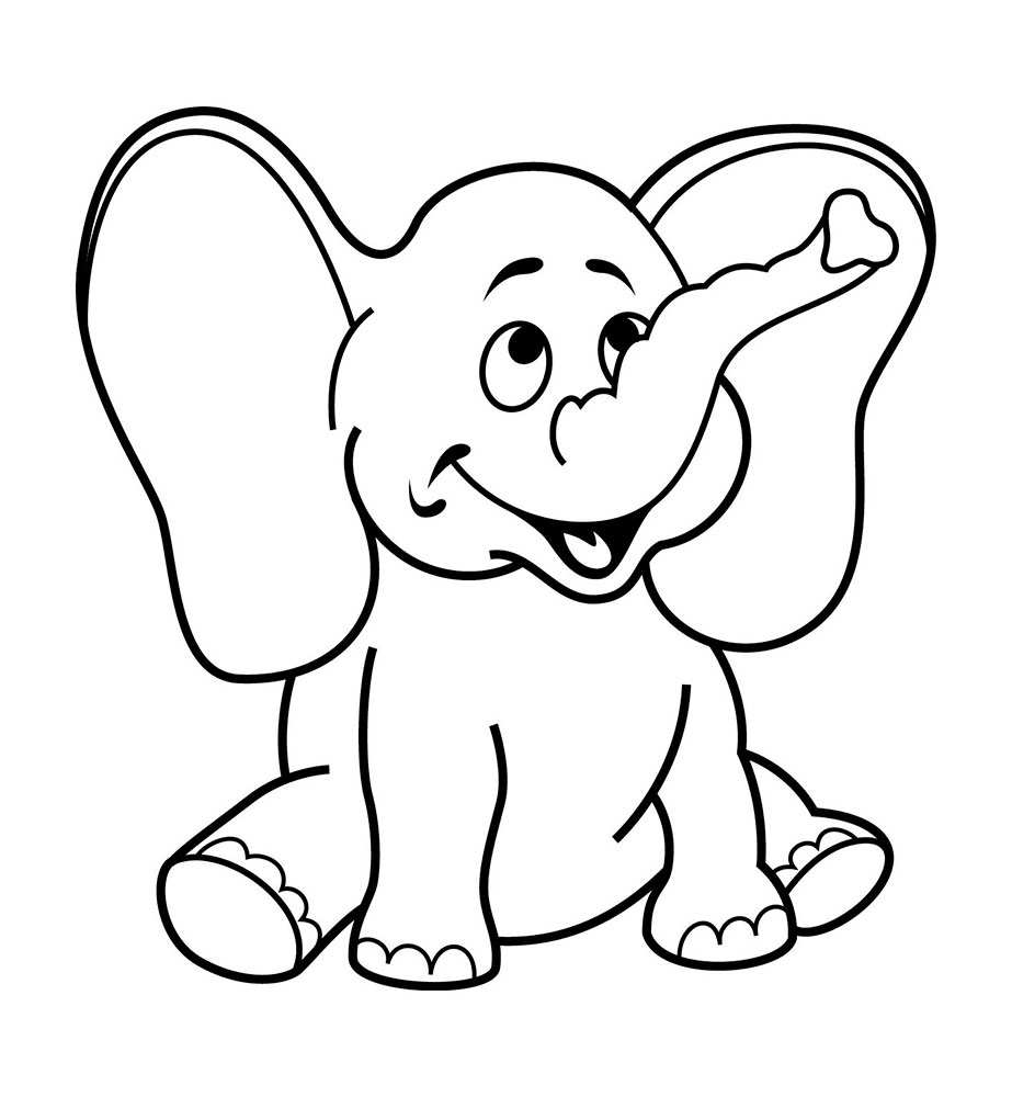 Раскраска о слоне и слоненке (слоны)