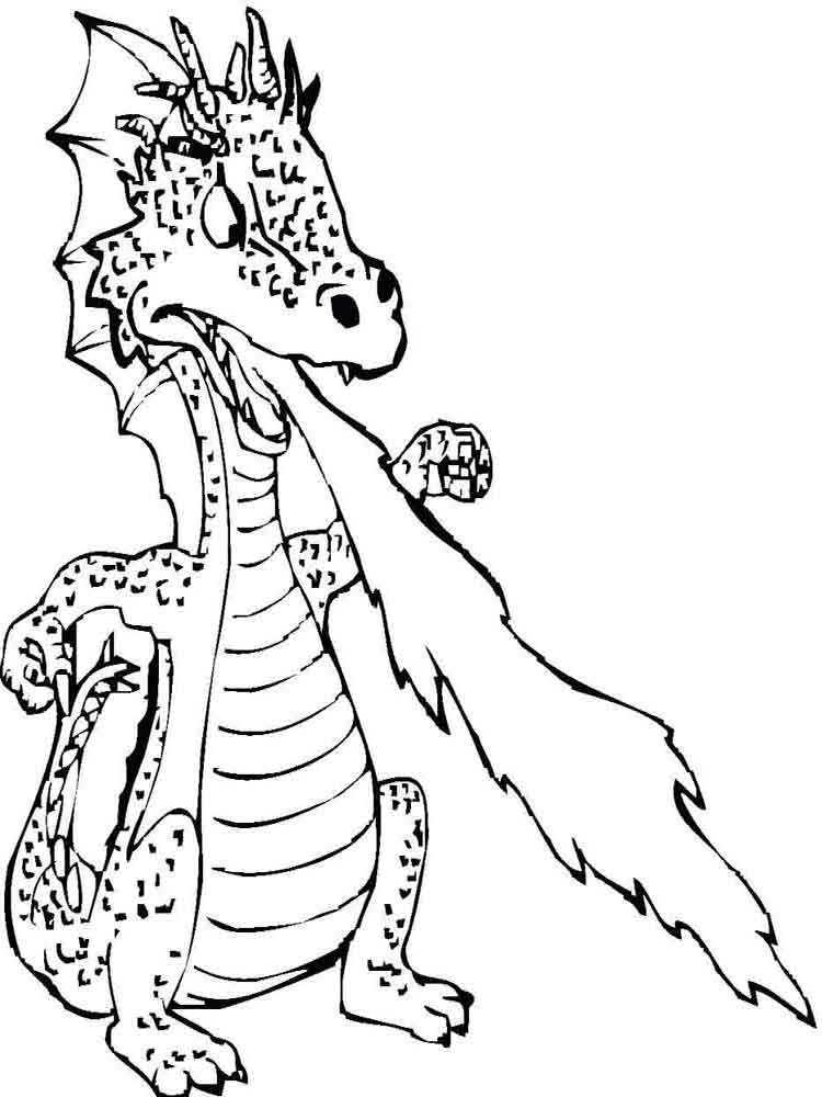 Раскраска с драконом из мультфильма (развивающие, интересные)