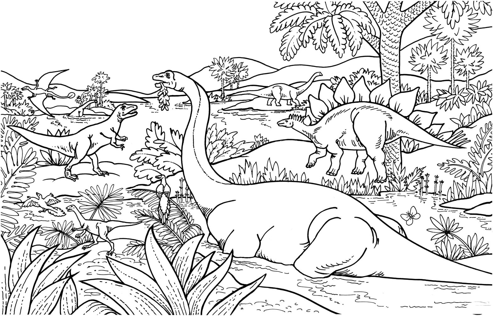 Раскраска динозавра для детей