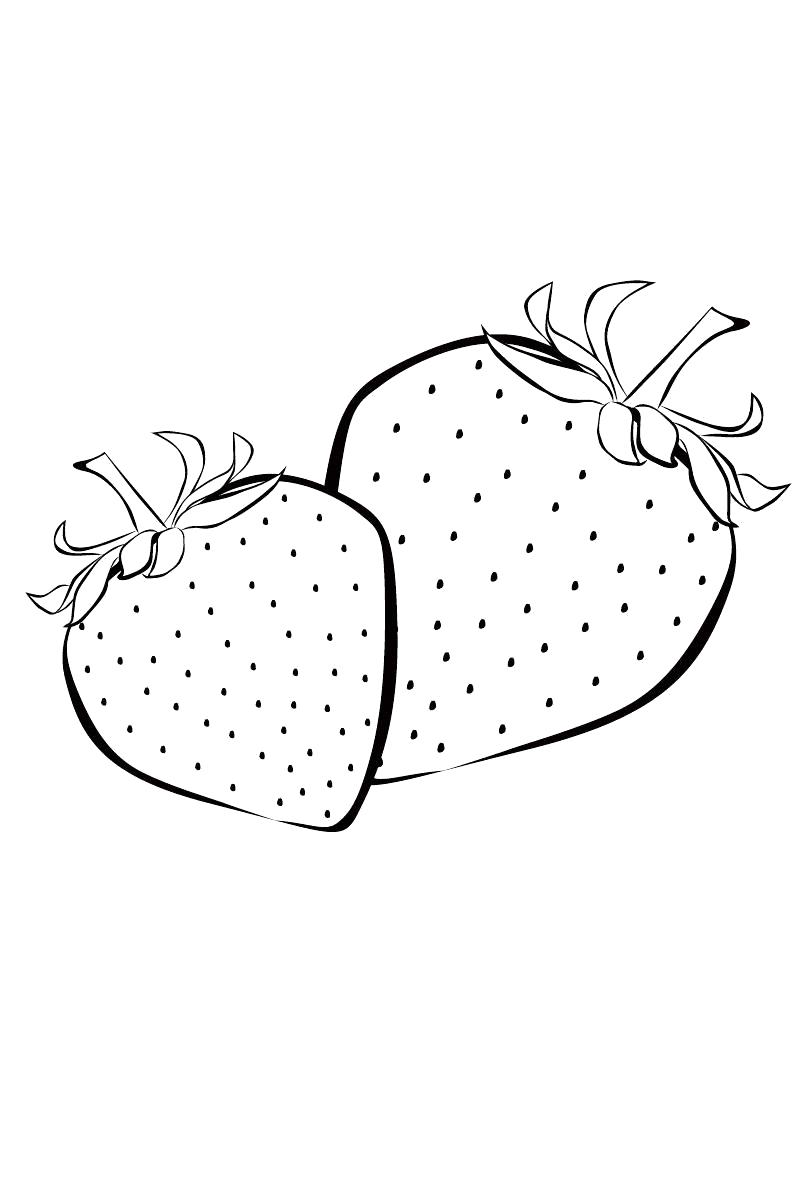 Раскраска с ягодами клубники для девочек (ягоды, клубника)