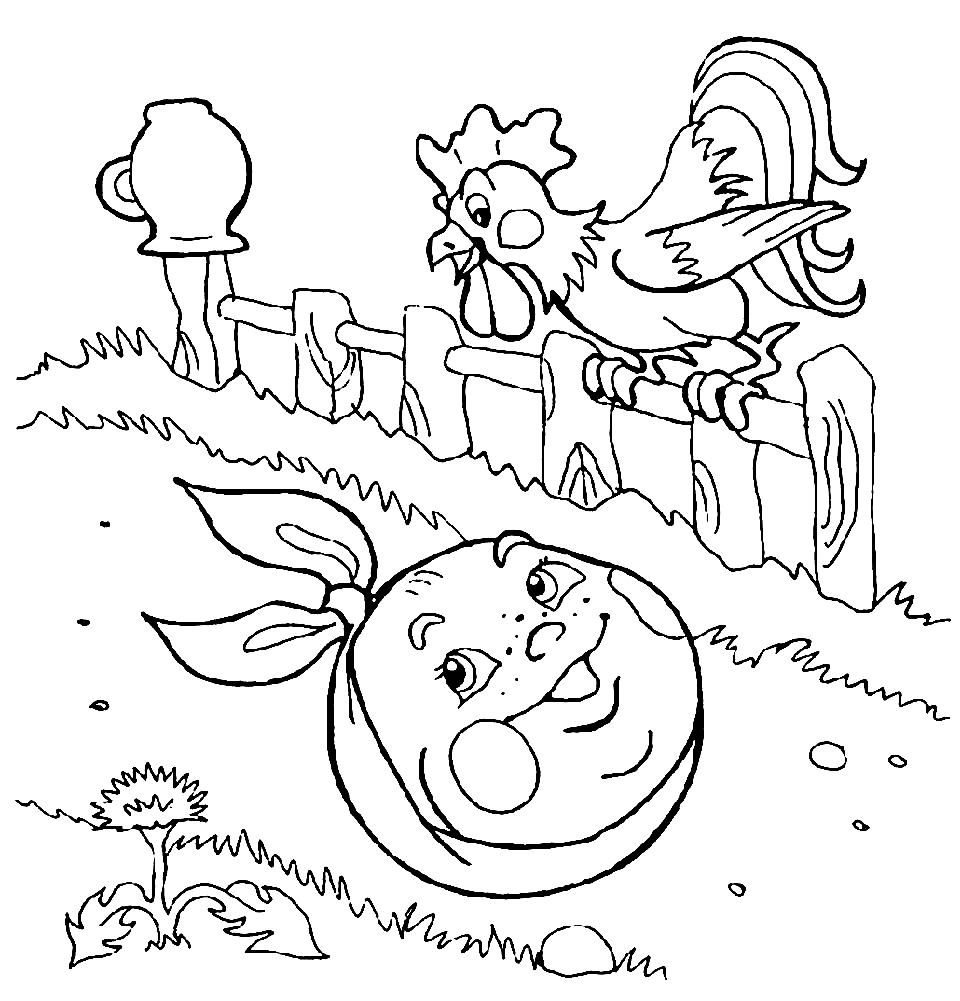Раскраски с героями сказки колобок для детей от 3 лет (колобок, лиса, заяц, волк, бабка)