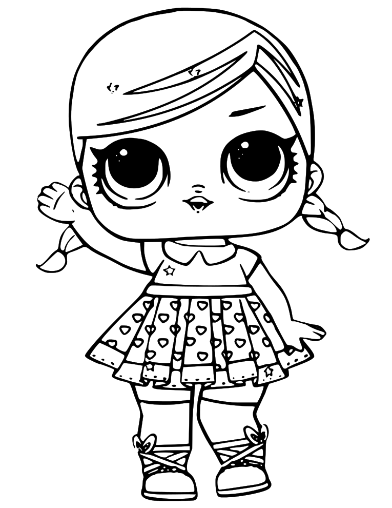 Раскраска кукла Super B.B - лол супер биби в костюме героя для девочек (кукла, лол)