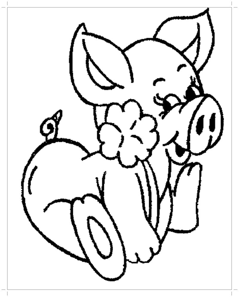 Раскраска домашней свиньи для детей (свинья)