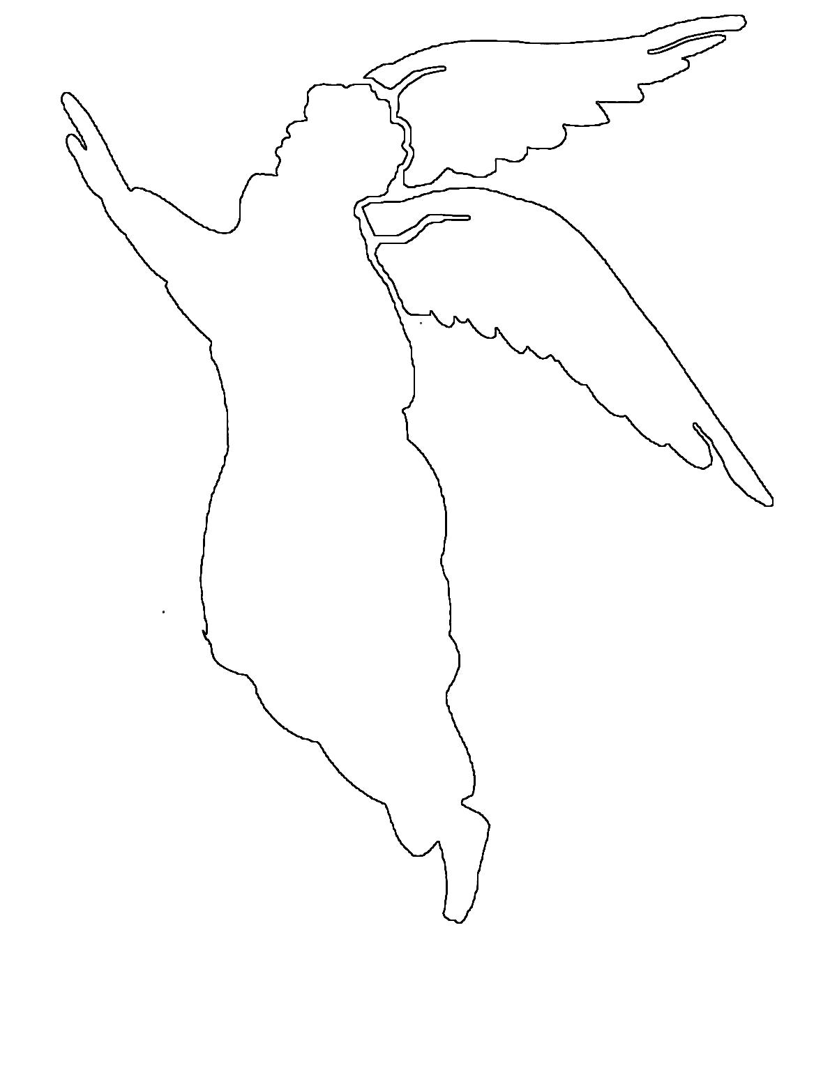 Раскраска ангела для девочек (ангел)