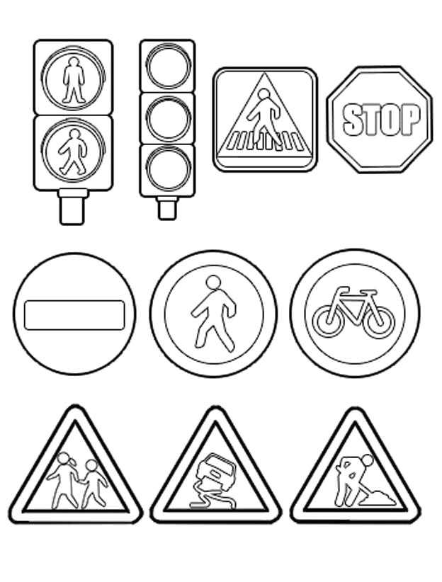 Раскраска Правила дорожного движения для детей (правила)