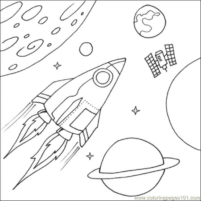 Раскраска космического корабля для детей (космический, корабль)