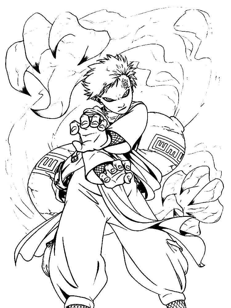 Раскраска с главным героем аниме Наруто (наруто, аниме)