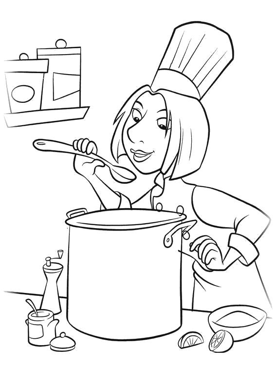 Раскраска Рататуй: повар-кролик в кухне (Рататуй)