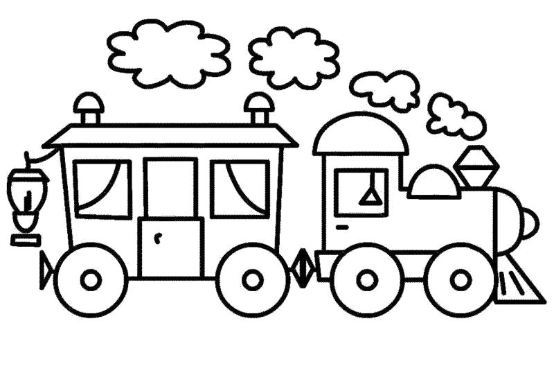 Раскраска паровозик для детей (паровозик)