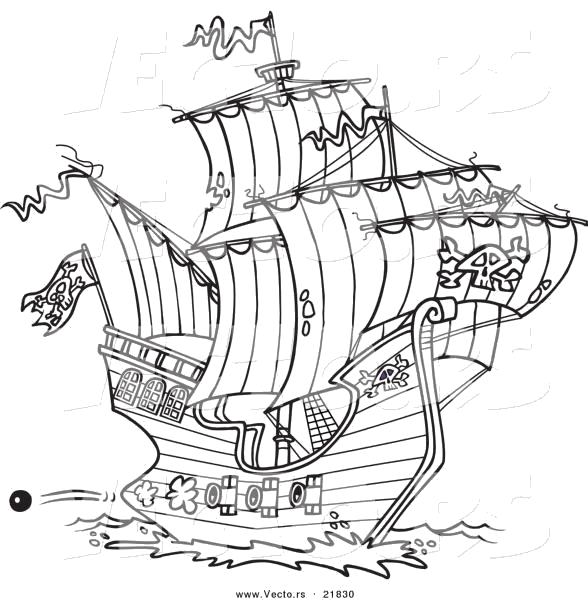 Раскраска корабля для мальчиков: путешествие по океану (корабль, путешествие)