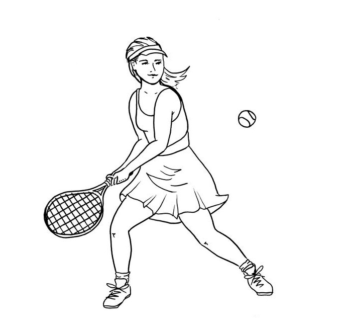 Раскраска с изображением футболиста (комиксы, теннис)