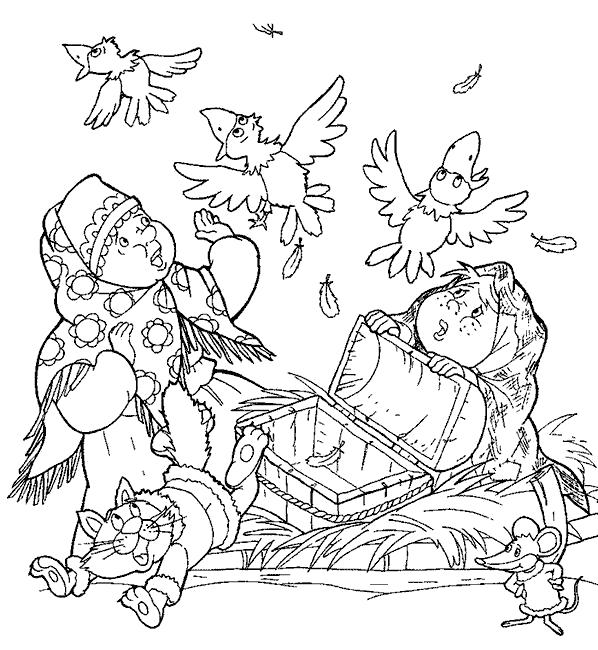 Раскраска из сказки Морозко для детей (Морозко)