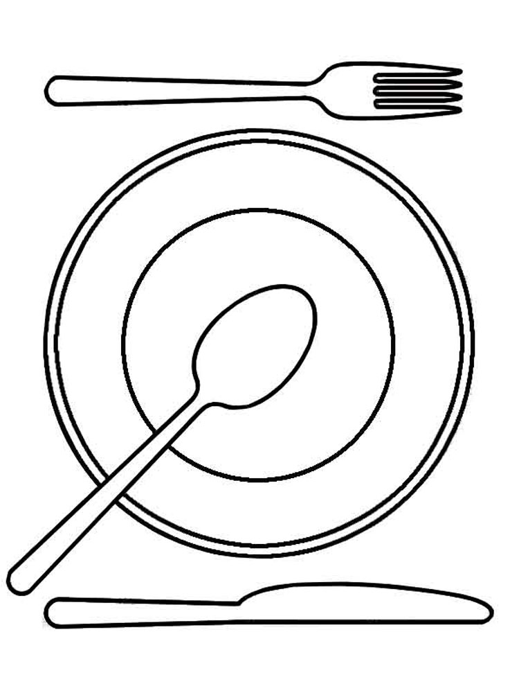 Раскраска вилок, ложек, тарелок, самоваров, чашек и кружек для детей (вилки, ложки, тарелки, самовары, чашки, кружки)