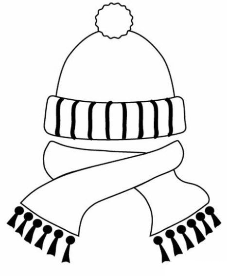 Детская раскраска - раскрась шапку в зимнем стиле