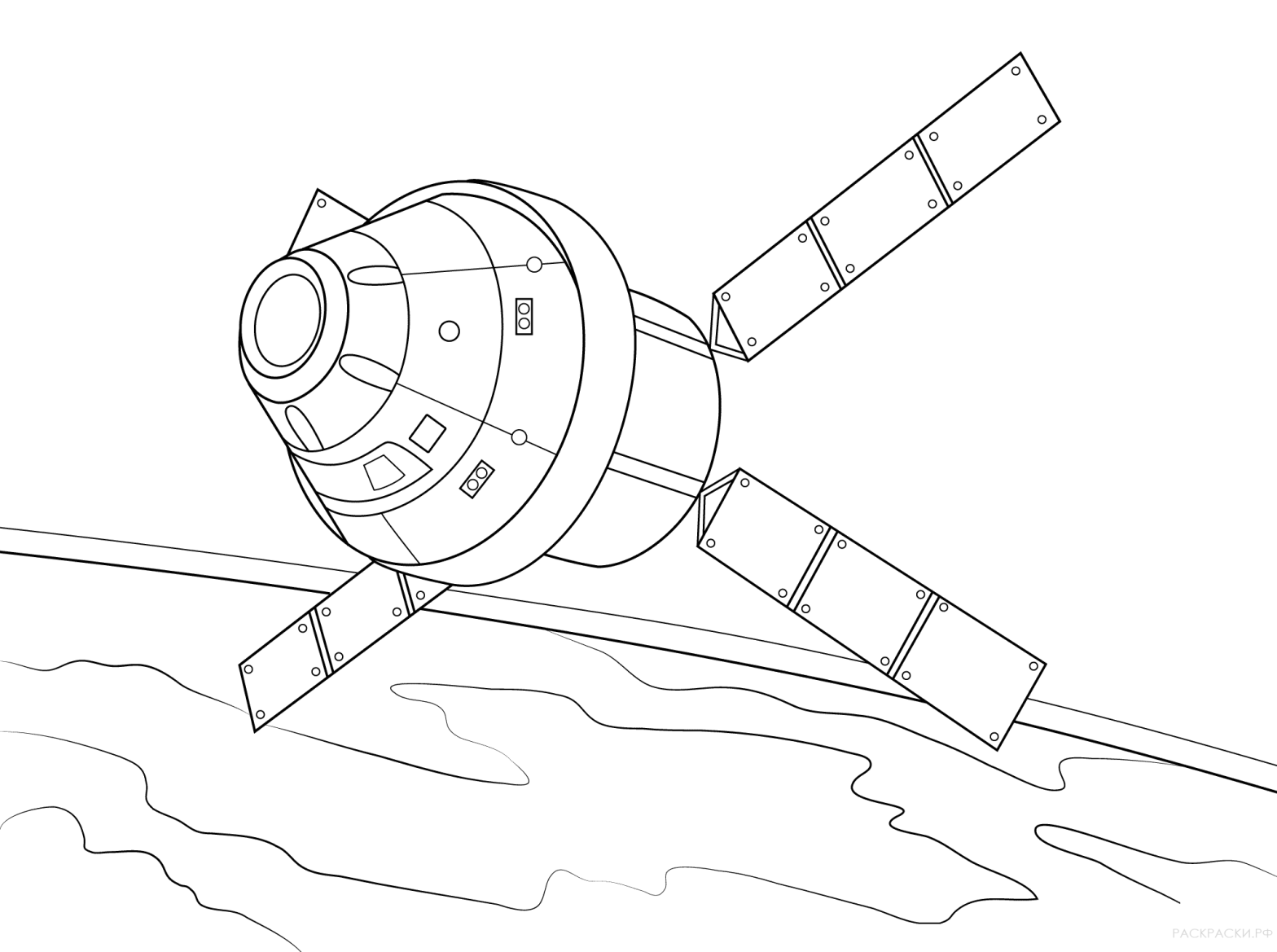 Раскраска орбитального спутника (орбитальные, спутники)