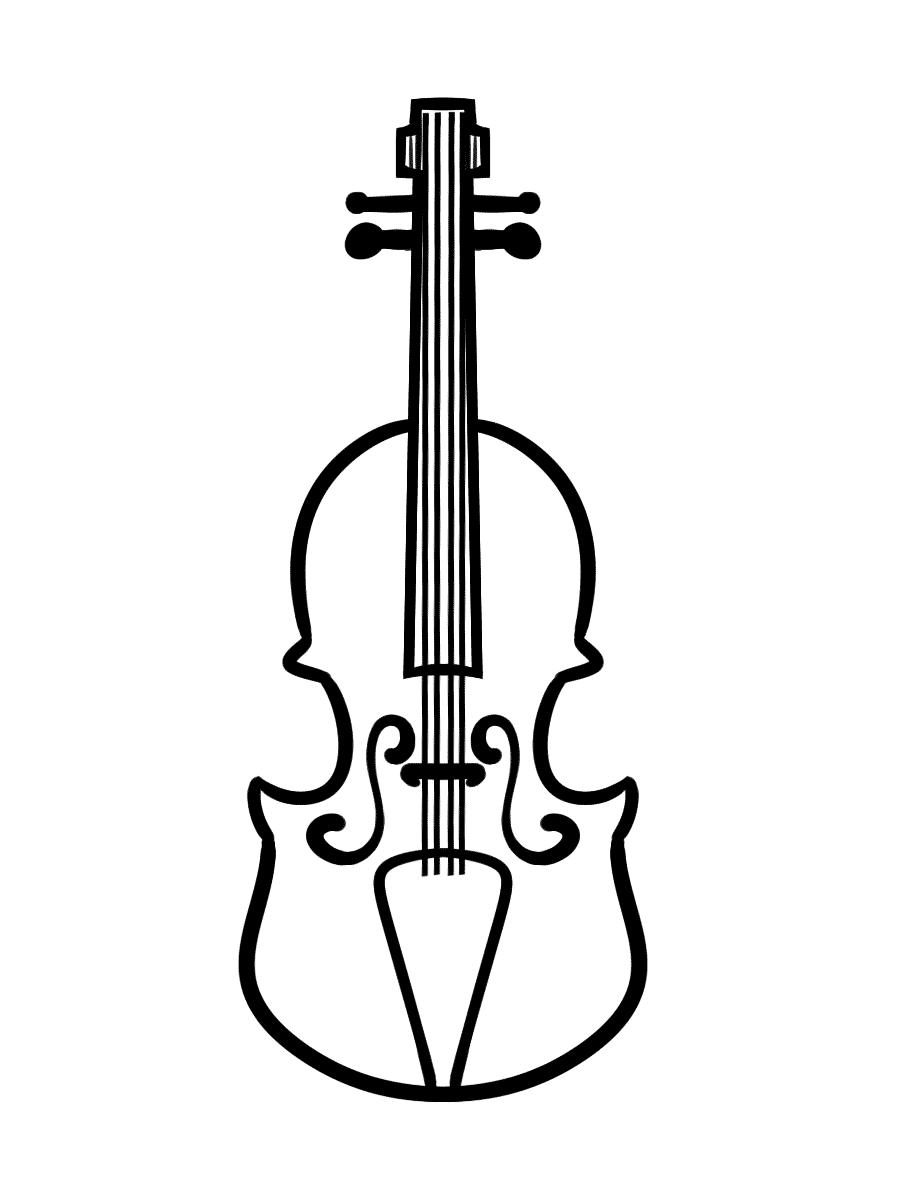 Раскраски струнных музыкальных инструментов (скрипка, бас)