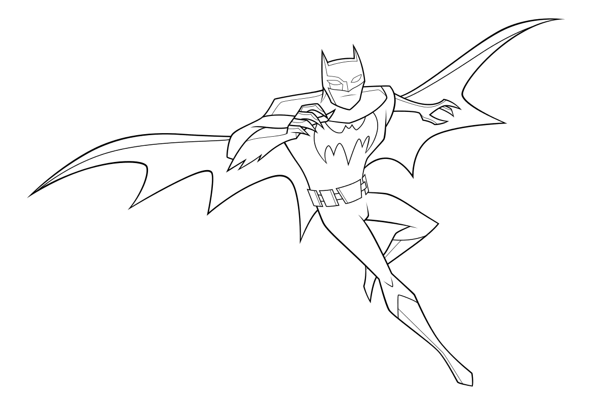 Раскраска Бэтмен супергерой для детей (Бэтмен, супергерой)