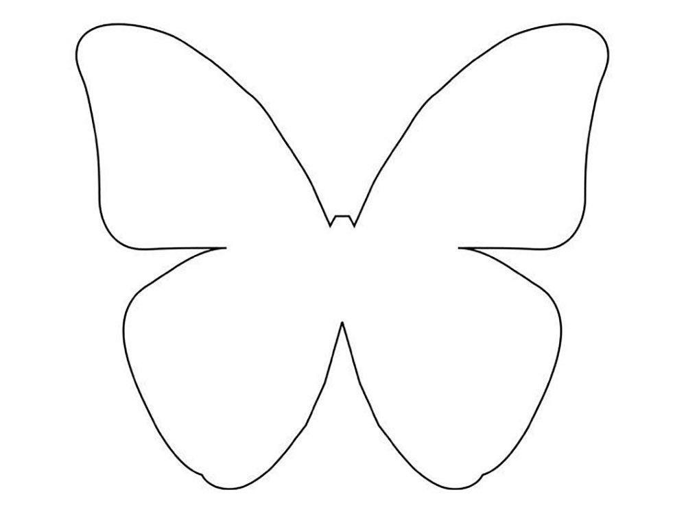 Трафарет бабочки для раскраски (трафарет)