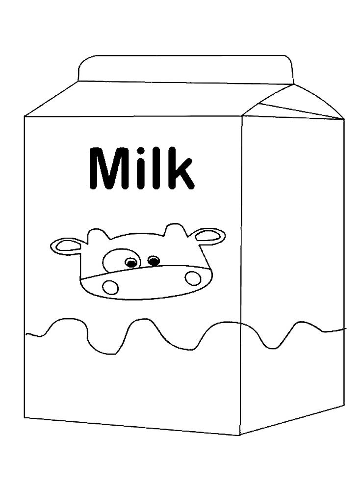 Раскраски молочных продуктов для детей (еда, молоко)