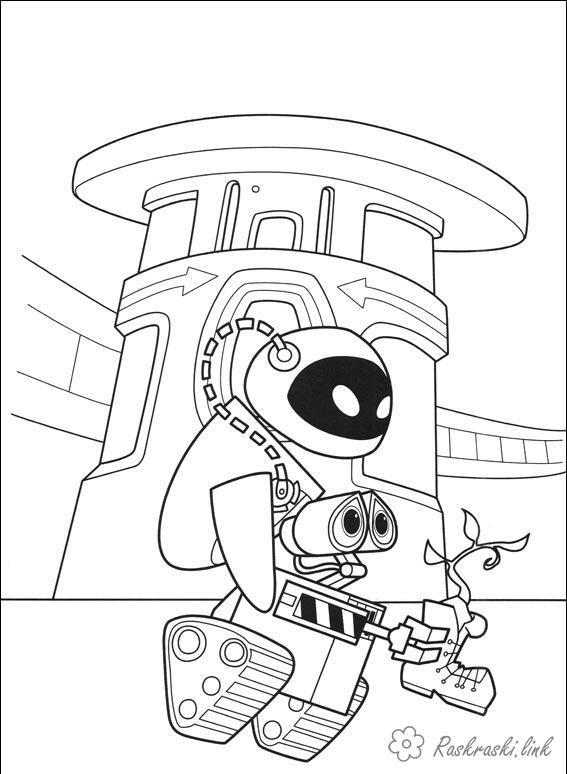 Раскраска ВАЛЛ-И - приключения робота (ВАЛЛ-И)