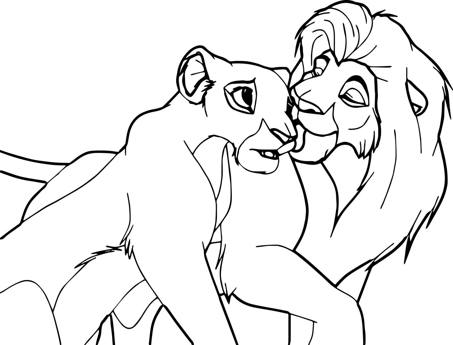 Раскраска с персонажами Короля Льва для мальчиков и девочек