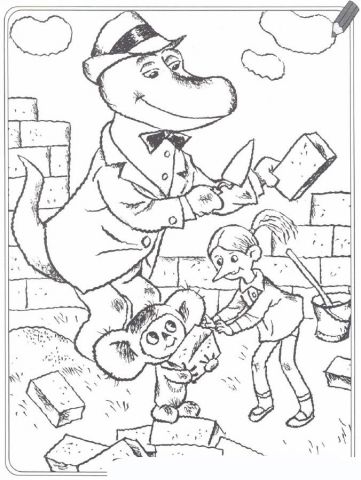 Раскраска из мультфильма Чебурашка и Крокодил Гена (Чебурашка)