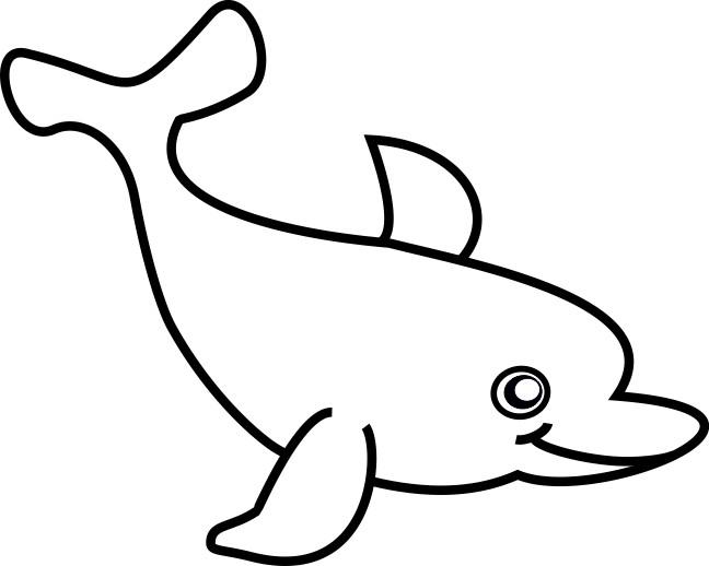 Раскраска дельфина - из мультфильма, подходит для детей всех возрастов (дельфин, развивающие, комиксы)