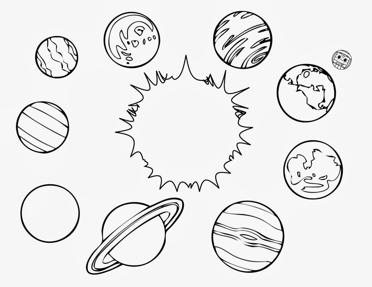Раскраска космос - космонавты, звезды и планеты (звезды)