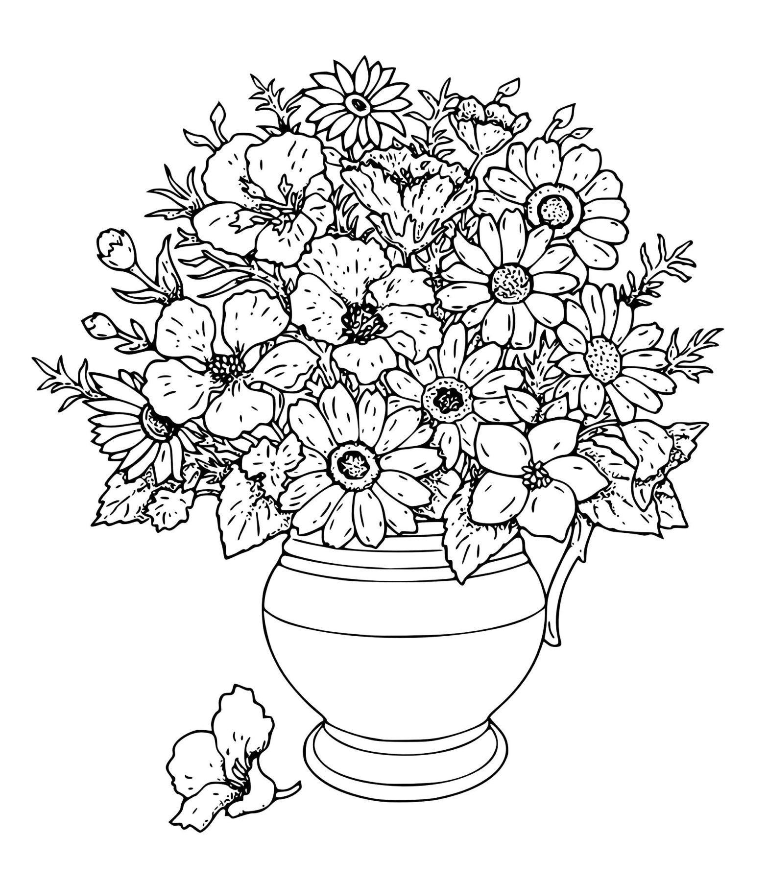 Раскрашенная ваза с цветами (ваза)