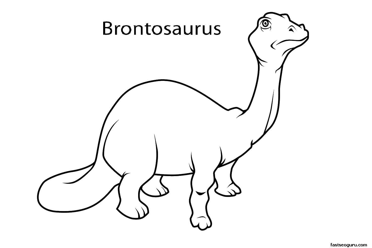 Раскраска с изображением бронтозавра (парк, юрского, периода, Динозавры)
