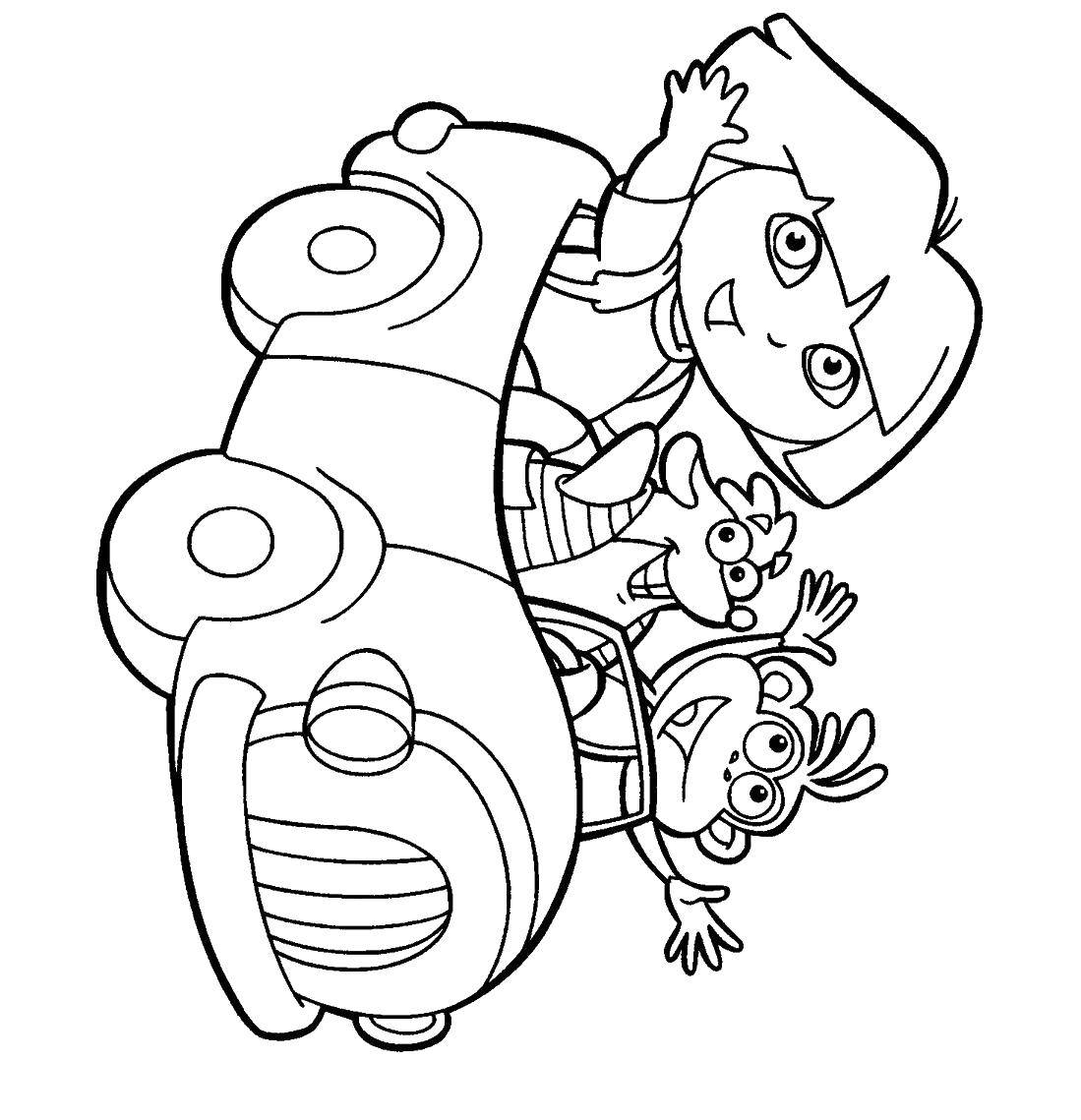 Раскраска с персонажем из мультфильма Даша Путешественница и ее другом Башмачком (Башмачок)