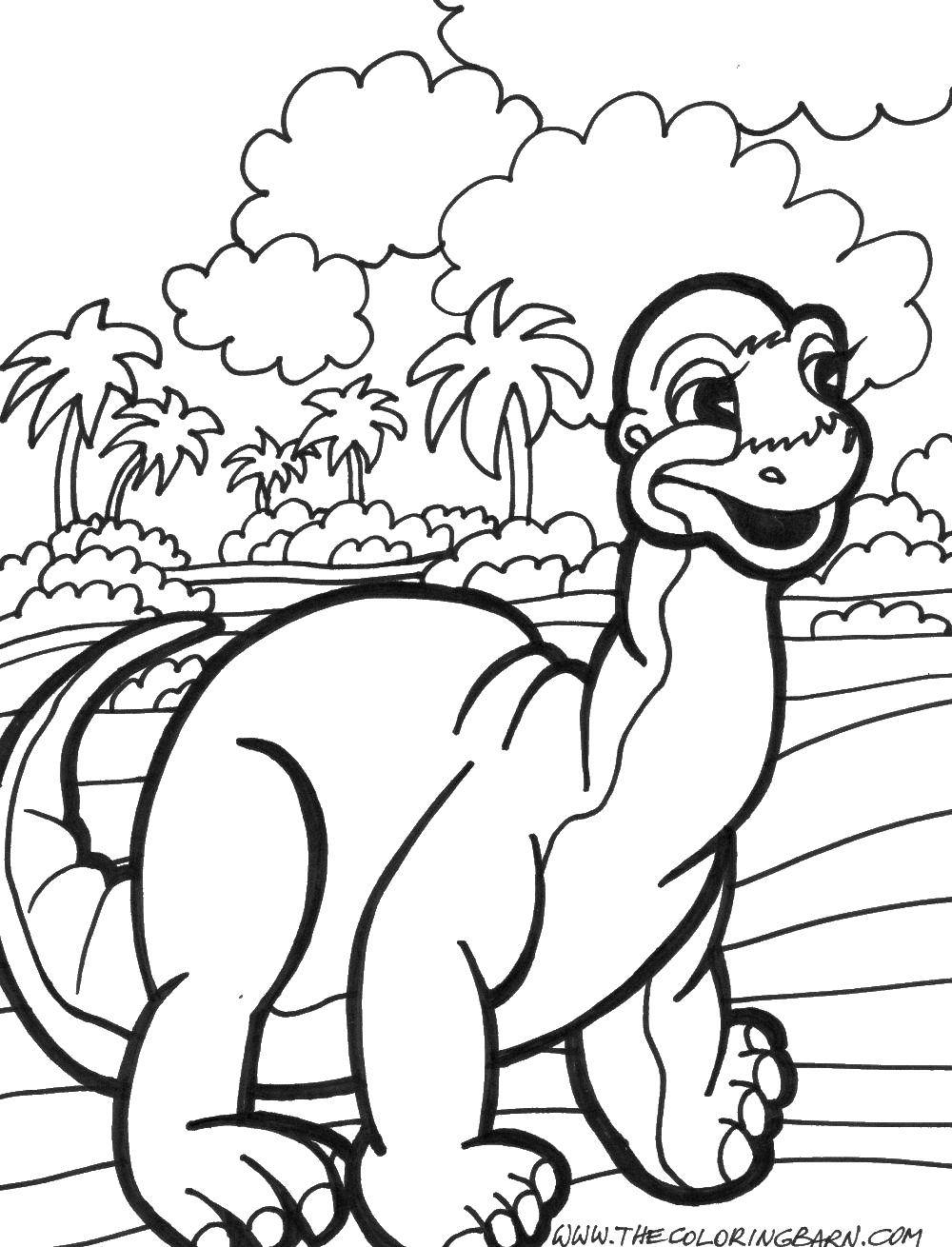 Раскраска с персонажем из мультфильма мультик, детеныш динозавра (персонаж, детеныш)