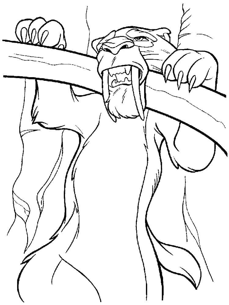 Раскраска с изображением героев Ледникового периода (Мэнни)