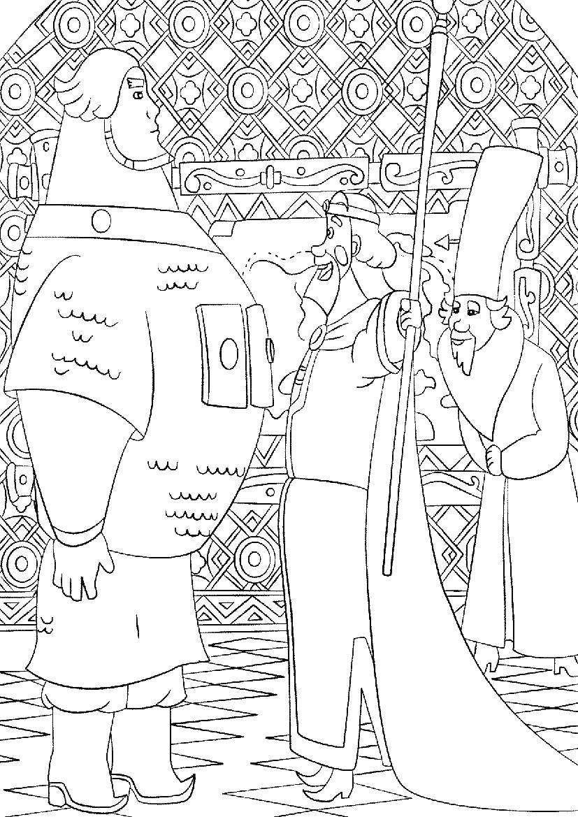 Раскраска три богатыря Добрыня Никитич (Добрыня, Никитич)