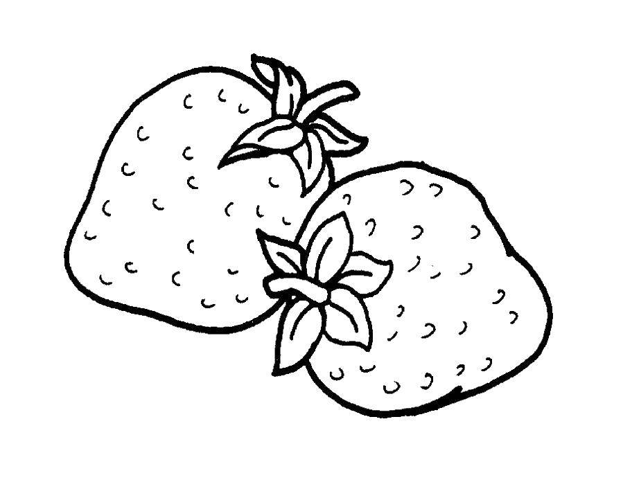 Раскраска с изображением ягод и клубники (ягоды, клубника)