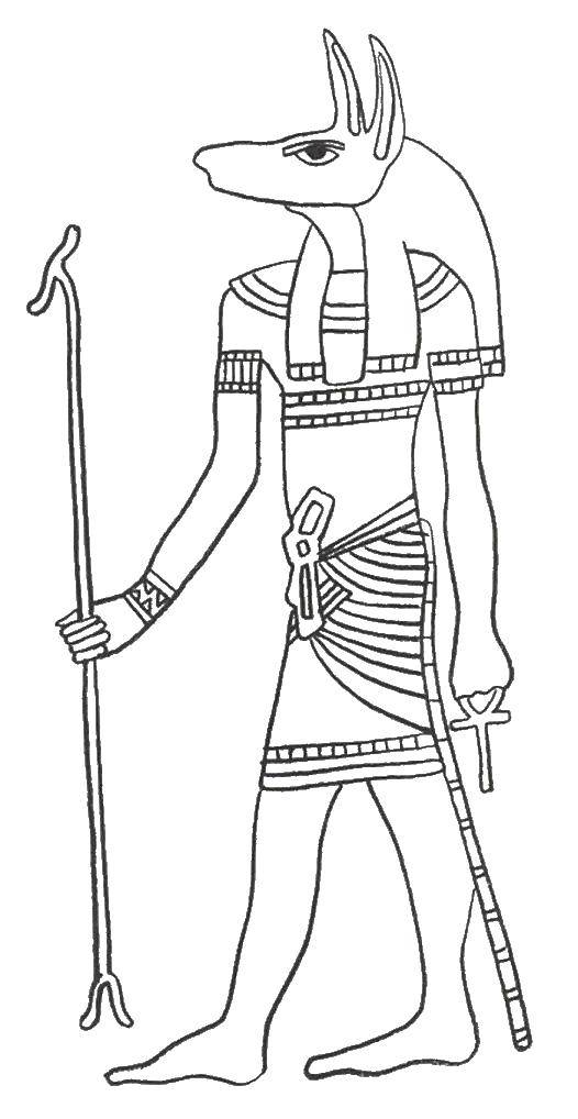 Раскраска с изображением фараона и пирамиды (Египет, фараоны, рисунки)