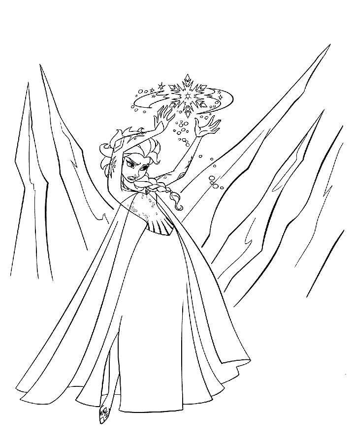 Раскраска - Эльза из Холодного сердца принцесса (Эльза, принцесса, мультфильмы, развивающая, активность)
