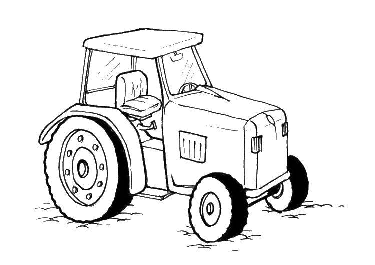 Раскраска тракторы на ферме (спецтехника, развивающие)