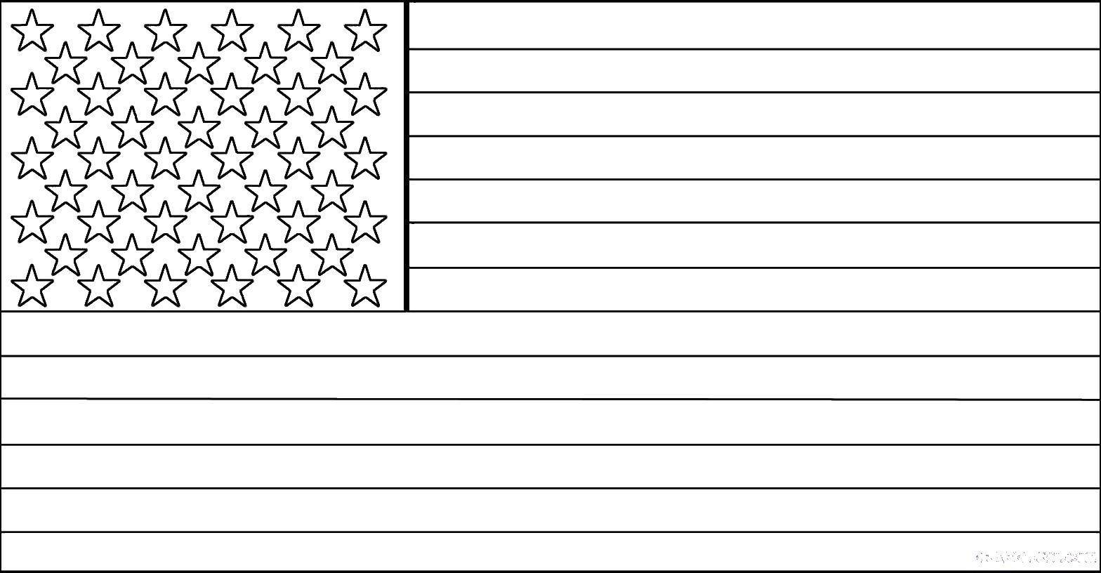 Раскраска флага США для детей (флаг, США, Америка)