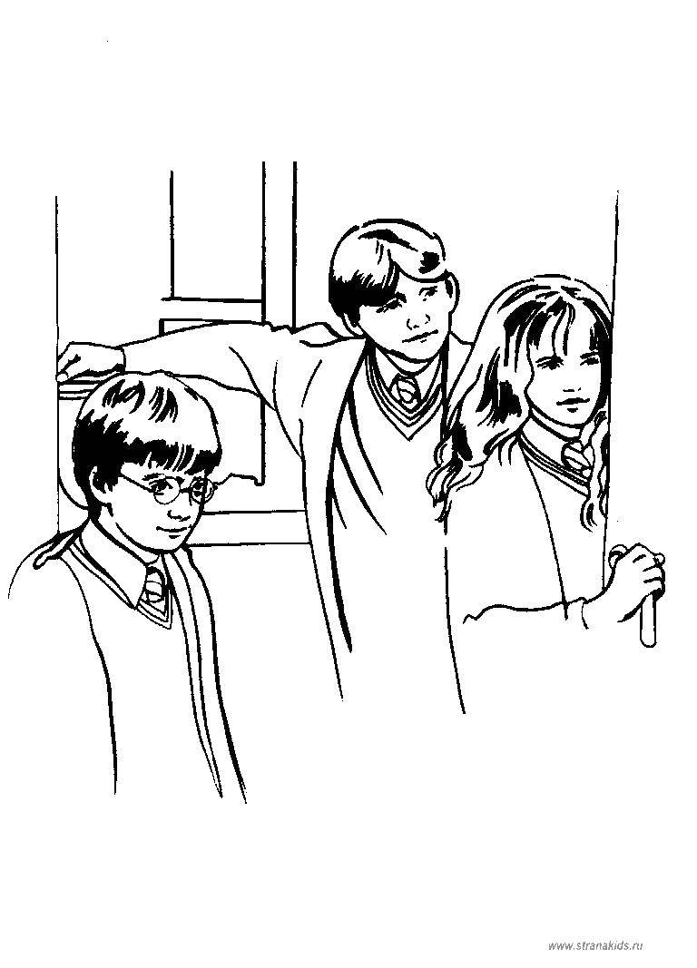 Раскраска Гарри Поттер - мальчик с волшебной палочкой (мультфильм)