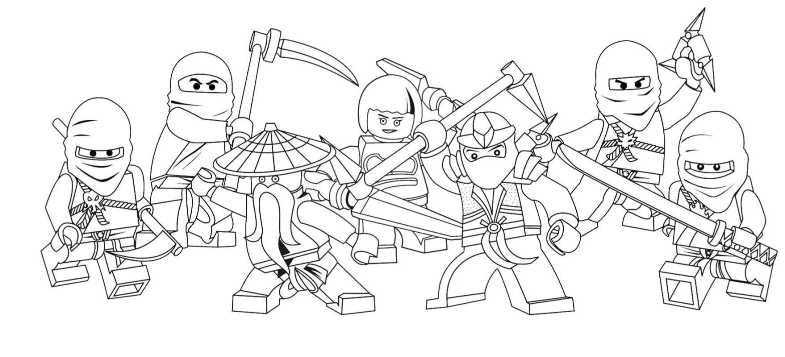 Раскраска Лего ниндзяго с персонажами (ниндзяго)