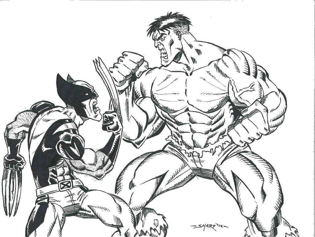 Раскраска с Халком - супергерой огромной силой (Халк)