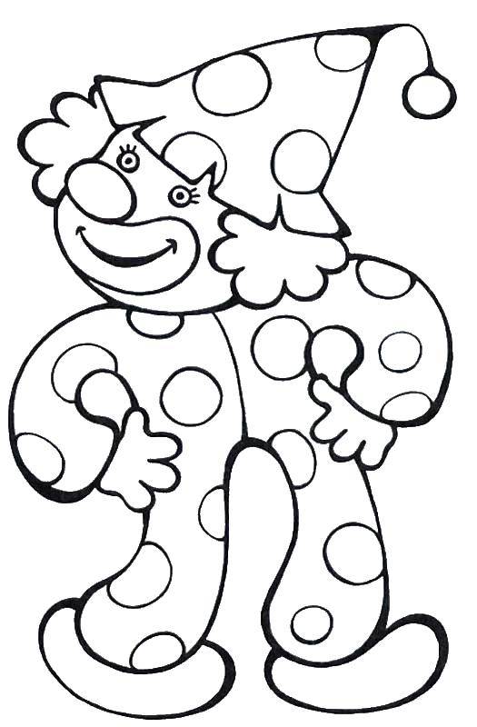Раскраска с клоуном и кружочком - изображение